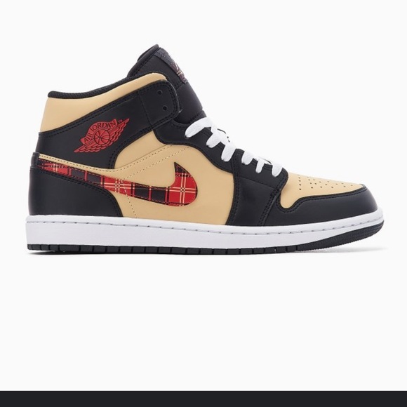 COPY - Air Jordan 1 Mid SE "Tartan Swoosh" sneakers New in Box - Picture 1 of 13